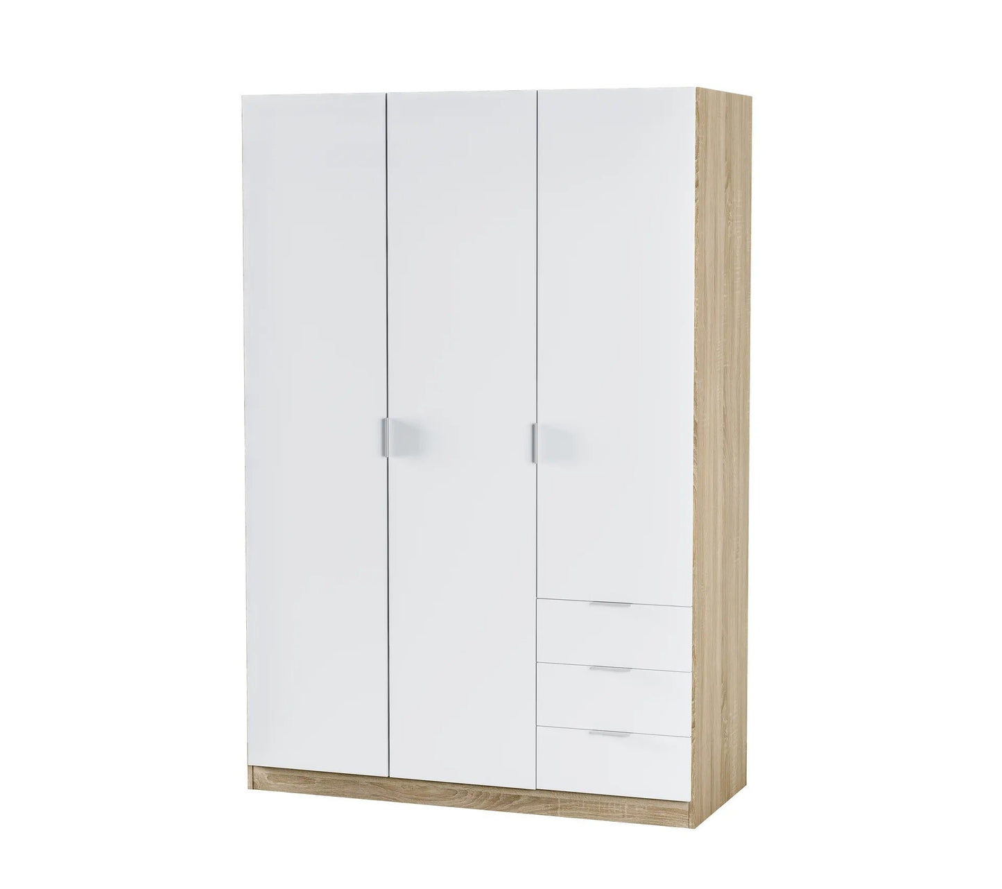 Armoire ZOA 3 tiroirs et 3 portes Blanc et chêne