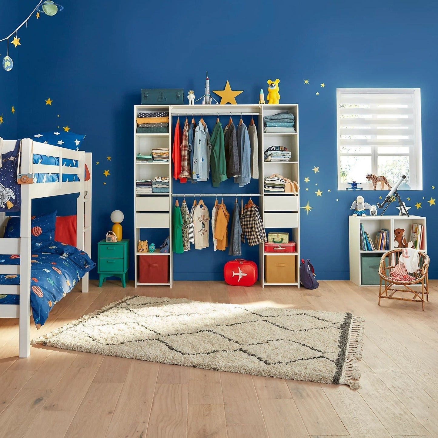 Ankleideset 2 Säulen H. 200 cm x L. 180 cm weißes Dekor