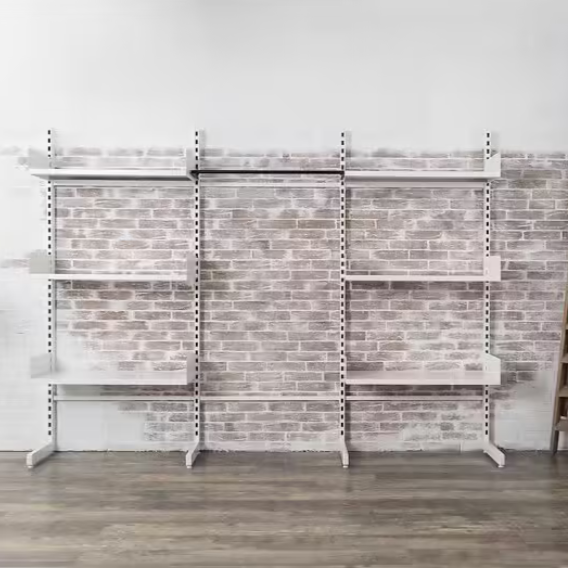 Mobilier de rangement autoportant sans fixation en métal blanc robuste