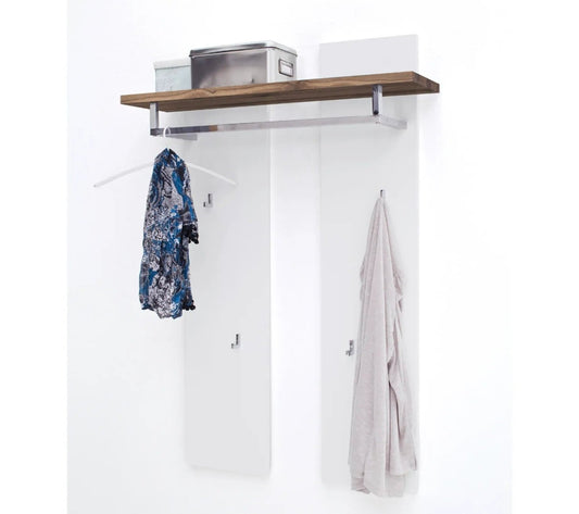 Penderie Murale Avec Étagère Coloris Laqué Blanc Mat - L91 X H135 X P25 Cm