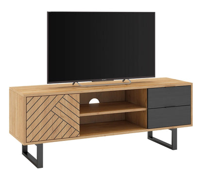 140 cm großes VANIA-TV-Möbel in Eichenoptik