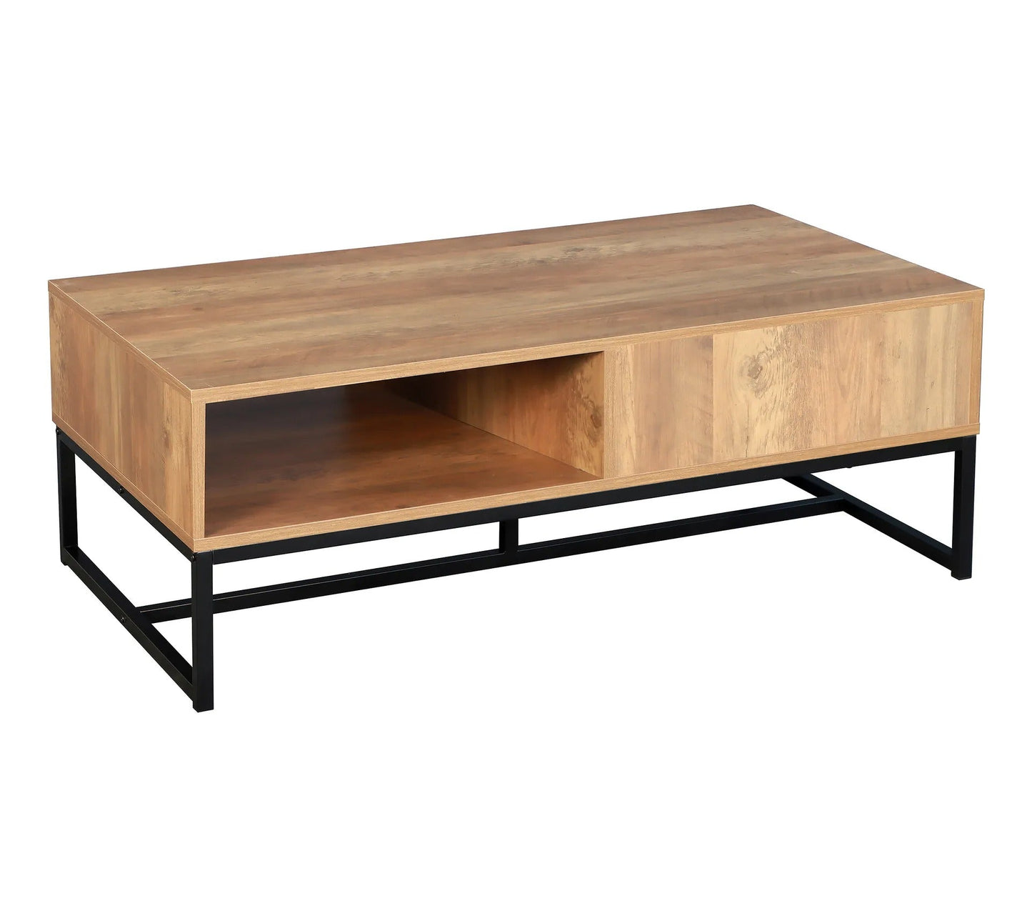 EVERGREEN 2 Couchtisch in dunkler Eiche und schwarzem Imitat
