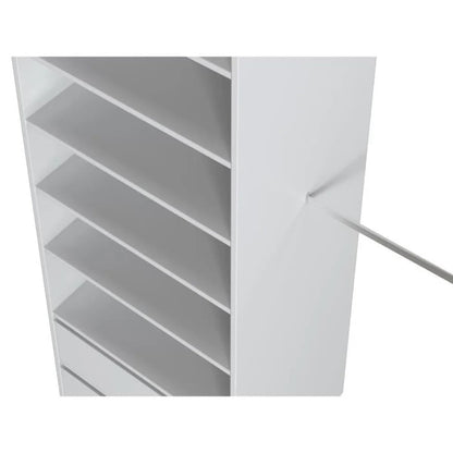 Ankleideset 2 Säulen + 2 Kleiderschränke + 6 Schubladen - Weißes Dekor - L 177 x T 48 H 200,2 cm - Kombi